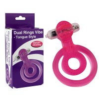 Виброкольцо розовое Dual Rings Vibe-Tongue Style