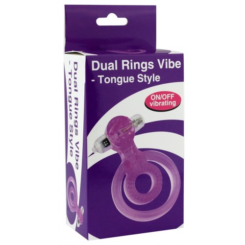 Виброкольцо розовое Dual Rings Vibe-Tongue Style