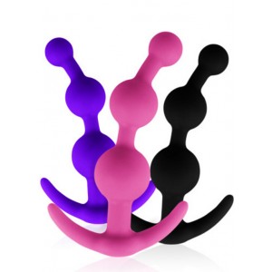 Анальный стимулятор розовый Lure Me с 3 шариками (иной угол)