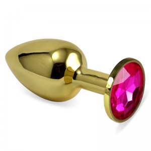 Анальное украшение со стразом Golden Plug Small рубиновый Анальное украшение со стразом Golden Plug Small рубиновый