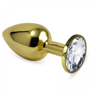 Анальное украшение со стразом Golden Plug Small прозрачный