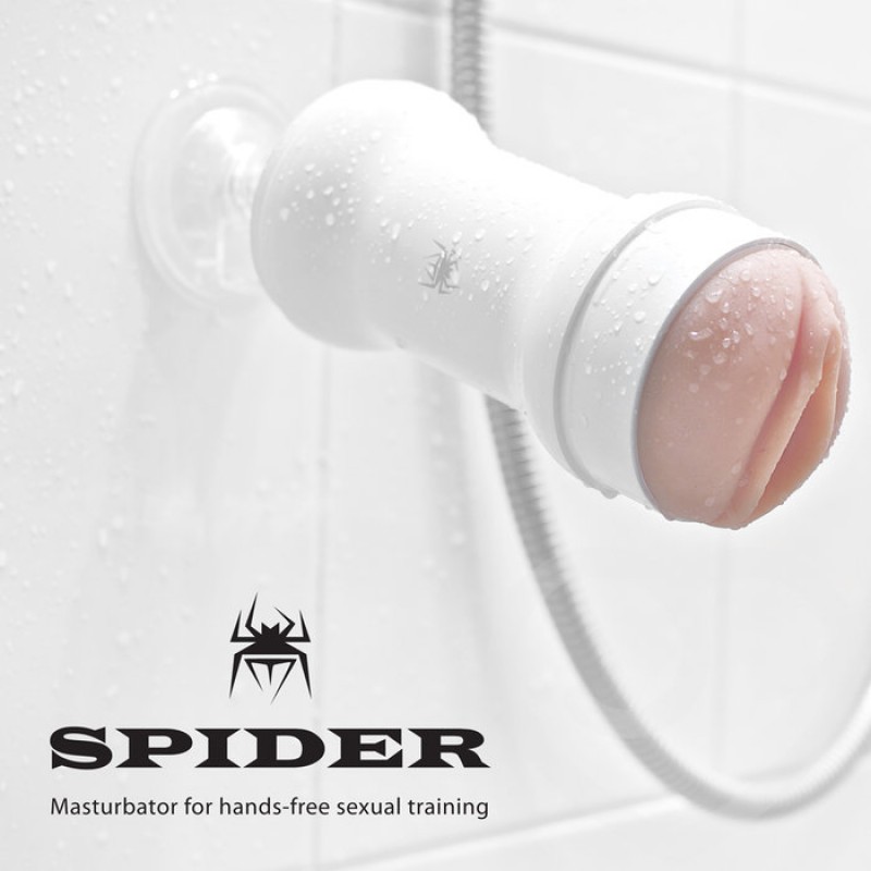Мастурбатор на мощной присоске Spider Man Hands Free белый