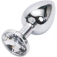 Мини-плаг из стали с кристаллом Silver Diamond