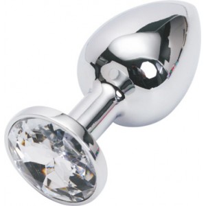 Мини-плаг из стали с кристаллом Silver Diamond