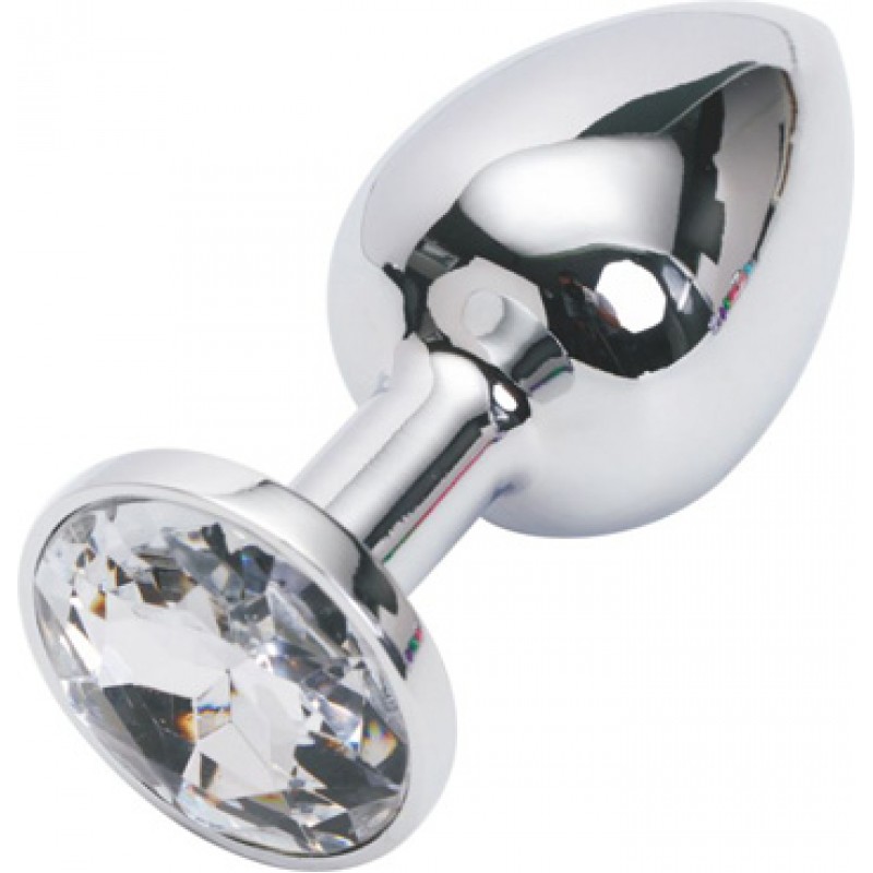 Мини-плаг из стали с кристаллом Silver Diamond