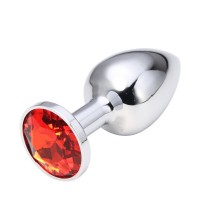 Мини-плаг из стали с кристаллом Red Flame