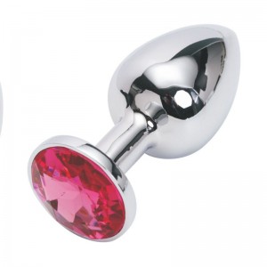 Мини-плаг из стали с кристаллом Silver Fuchsia