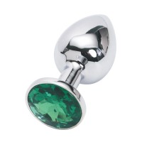 Мини-плаг из стали с кристаллом Silver Green