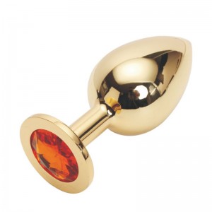 Большая золотистая пробка со стразом Gold Orange L