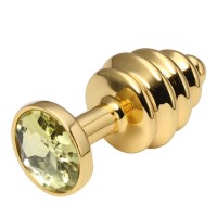 Анальная рельефная пробка Small Gold жёлтый