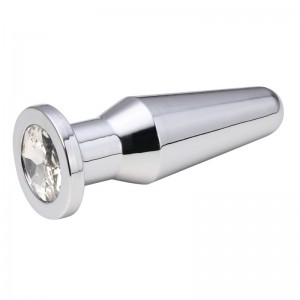 Конусная пробка с кристаллом Anal Plug Silver Diamond L