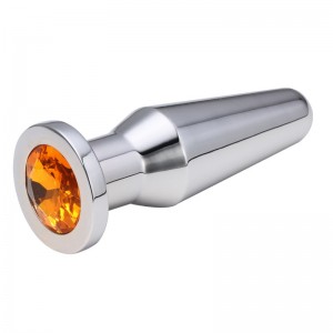 Конусная пробка с кристаллом Anal Plug Silver Orange L