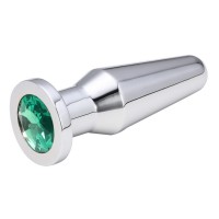 Конусная пробка с кристаллом Anal Plug Silver Green L