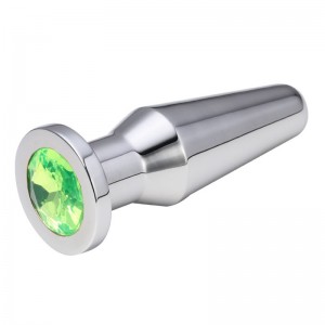 Конусная пробка с кристаллом Anal Plug Silver Lime L