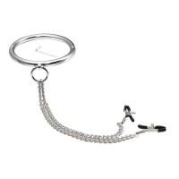 Ошейник стальной с классическими зажимами для сосков