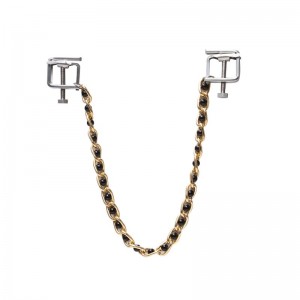 Квадратные зажимы с цепочкой Gold and Black