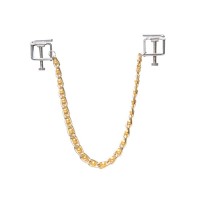 Квадратные зажимы с цепочкой Gold and Flesh