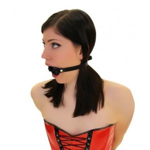 Кляп-кольцо черного цвета (иной угол)