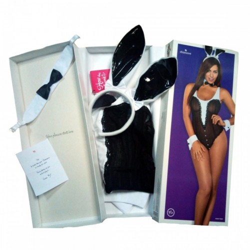 Эротическое боди кролика с ушками Bunny teddy L/XL
