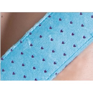 Плюшевый голубой пэдл в фиолетовые сердечки (иной угол)