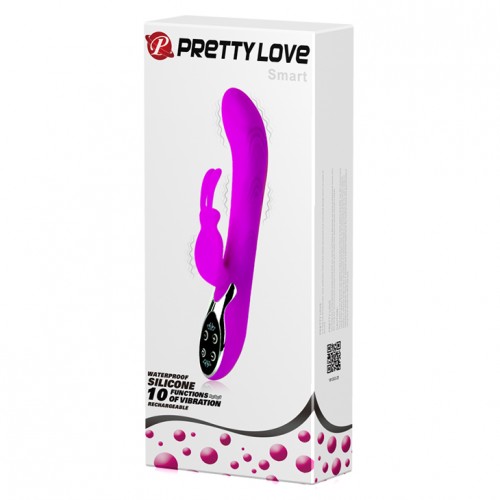 Перезаряжаемый вибратор для g-точки с кроликом Pretty Love Smart