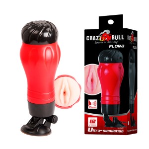 Мастурбатор вагина на присоске с вибрацией и звуком Crazy Bull Maurice