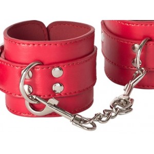 БДСМ наручники красные с заклепками (иной угол)