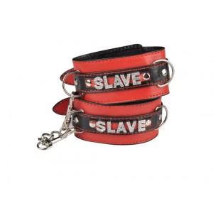 Наручники БДСМ красно-черные Slave