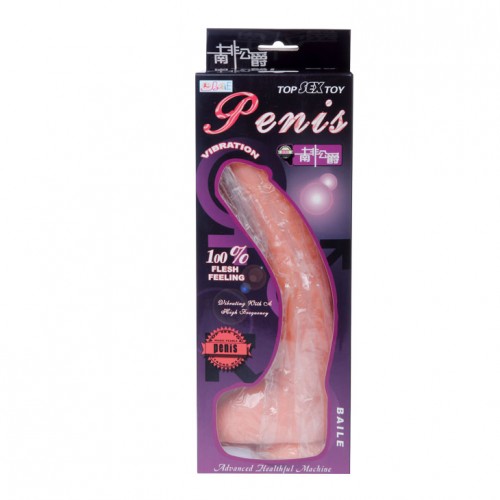 Вибратор с мошонкой на присоске 28см