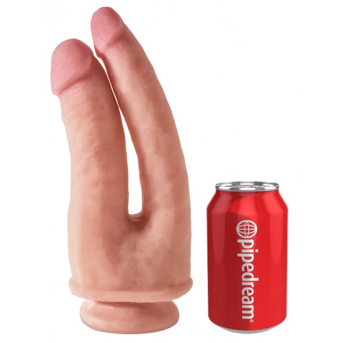 Двойной фаллоимитатор с присоской King Cock Plus Dual Density Double Penetrator