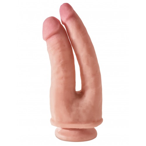 Двойной фаллоимитатор с присоской King Cock Plus Dual Density Double Penetrator
