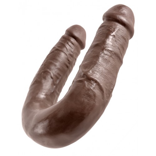Двойной фаллоимитатор King Cock - Medium Double Toruble коричневый