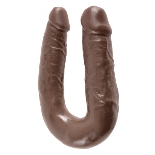 Двойной фаллоимитатор King Cock - Medium Double Toruble коричневый