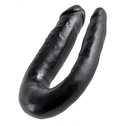 Двойной фаллос King Cock U-Shaped Small Double Trouble Black