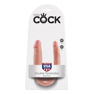 Двойной фаллос King Cock U-Shaped Small Double Trouble Flesh