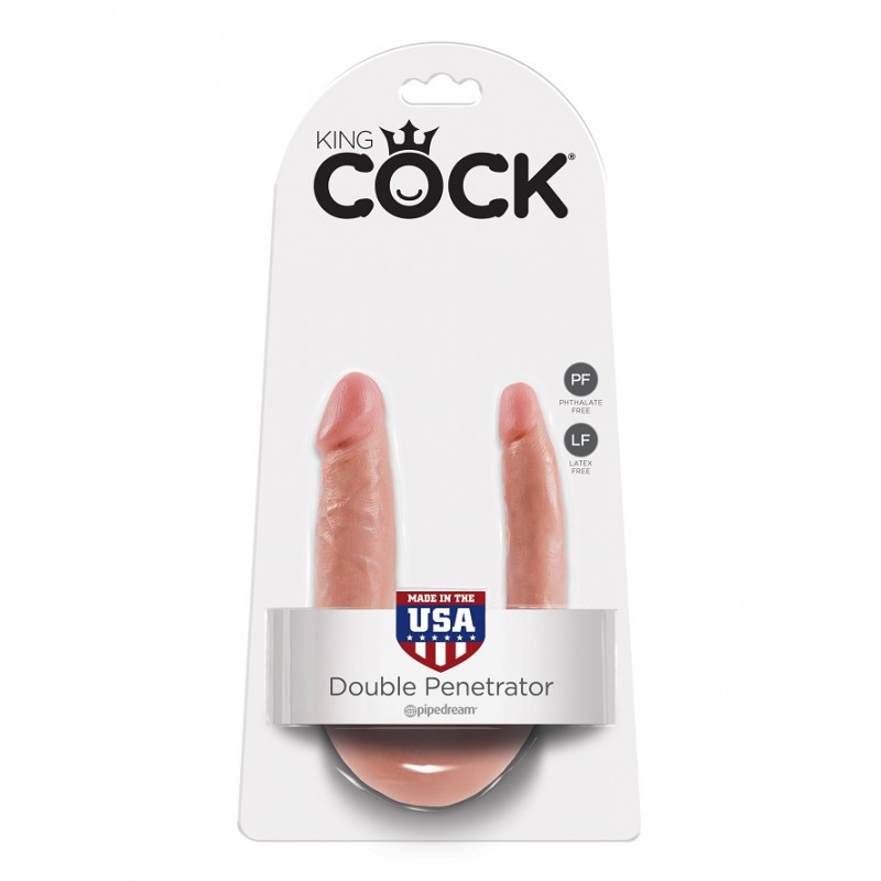 Двойной фаллос King Cock U-Shaped Small Double Trouble Flesh