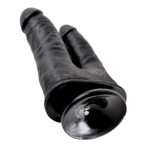Двойной фаллоимитатор с присоской King Cock Double Penetrator Black Двойной фаллоимитатор с присоской King Cock Double Penetrator Black (иной угол)