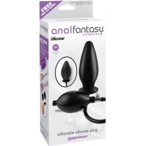 Анальная пробка расширяющаяся AFC Inflatable Silicone Plug Black