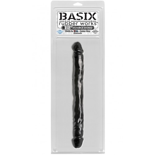 Двухсторонний фаллоимитатор Basix Rubber Works 12 in Double Dong Black