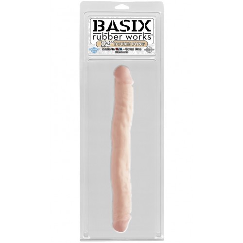 Двухсторонний фаллоимитатор Basix Rubber Works 12 in Double Dong Flesh