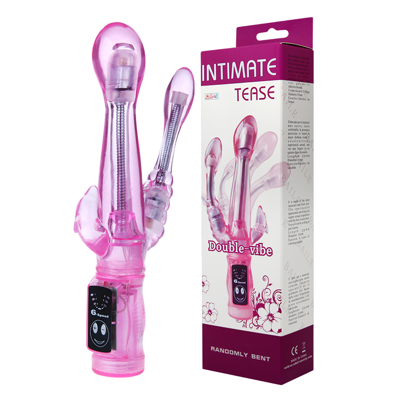 Вибратор гнущийся с тройной стимуляцией Intimate Tease