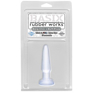 Анальная пробка Basix Rubber Works Beginners Butt Plug Clear (иной угол)