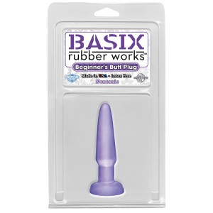 Анальная пробка Basix Rubber Works Beginners Butt Plug Purple Анальная пробка Basix Rubber Works Beginners Butt Plug Purple (иной угол)