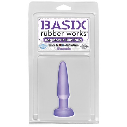Анальная пробка Basix Rubber Works Beginners Butt Plug Purple
