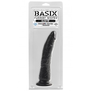 Фаллоимитатор на присоске Basix Rubber Works Slim 7 Black Фаллоимитатор на присоске Basix Rubber Works Slim 7 Black (иной угол)