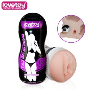 Мастурбатор в колбе Sex in a can с вибрацией