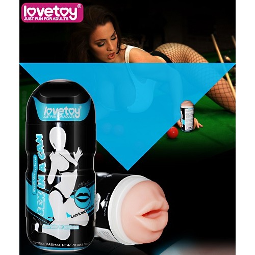 Мастурбатор в колбе губки Sex in a can с вибрацией