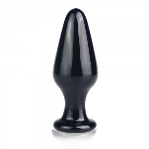 Черная анальная пробка из стекла Glass Romance (иной угол)