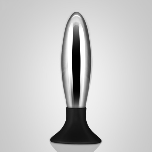 Анальная пробка Bobby серебристо-розовая