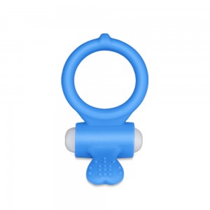 Виброкольцо голубое Power Heart Clit Cockring (иной угол)